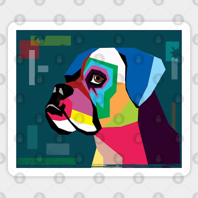 boxer Sticker by MARK ASHKENAZI